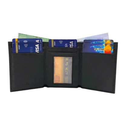 RFID Compact Trifold Cards & Cash Wallet #  1891 [8] Elastic