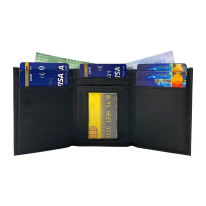 RFID Compact Trifold Cards & Cash Wallet #  1891 Elastic