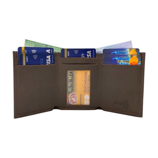 RFID Compact Trifold Cards & Cash Wallet #  1891 Elastic