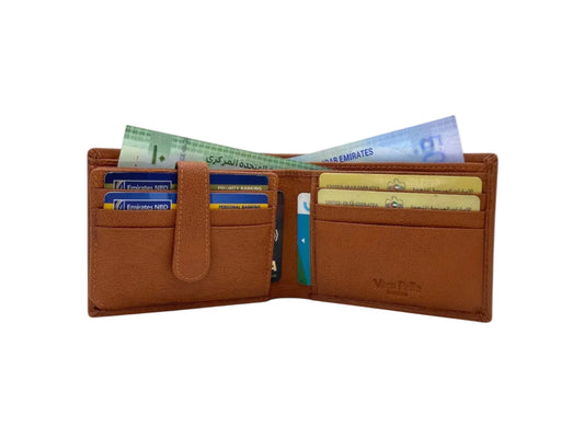 VacaPelle 10-12 Card Billfold Genuine Leather Wallet # 4696