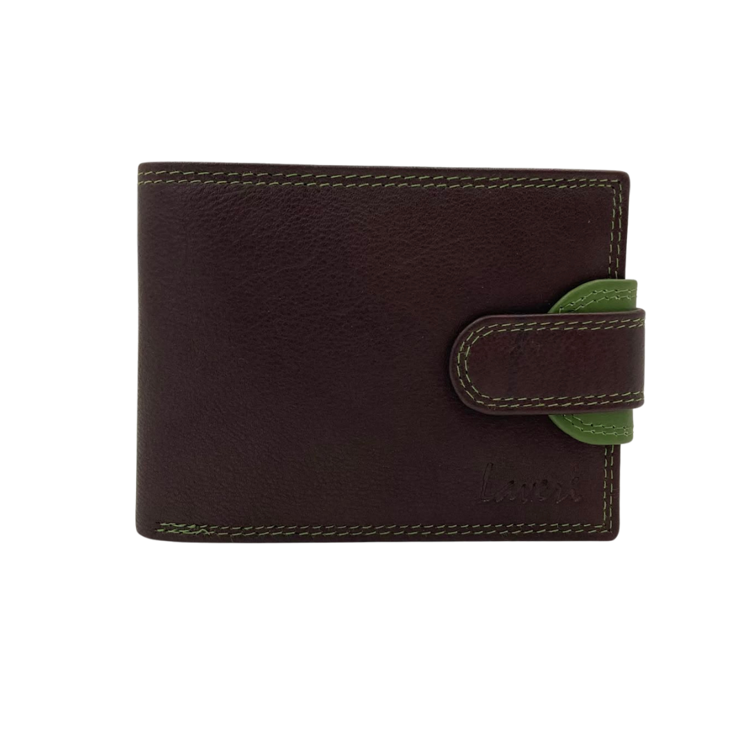 Mens Genuine Leather Mens wallet Leather Lined Bi fold Wallet For Men # 911C