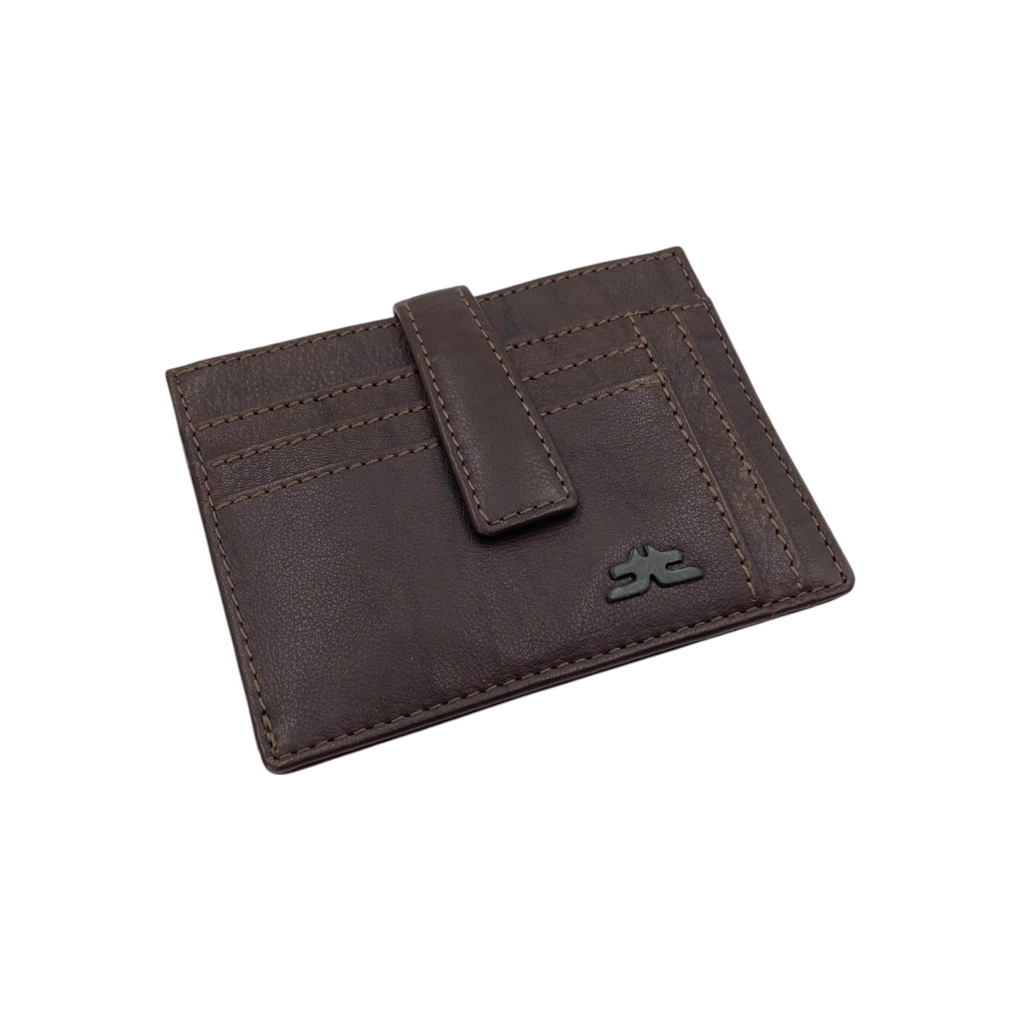 Slim Loop Lock Cards, Cash & Coins Holder Genuine Leather RFID # 4505NL