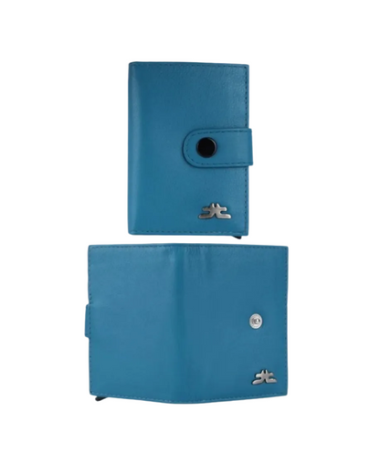 Smart Pop-Up Metallic Card Holder Wallet in Leather #4401