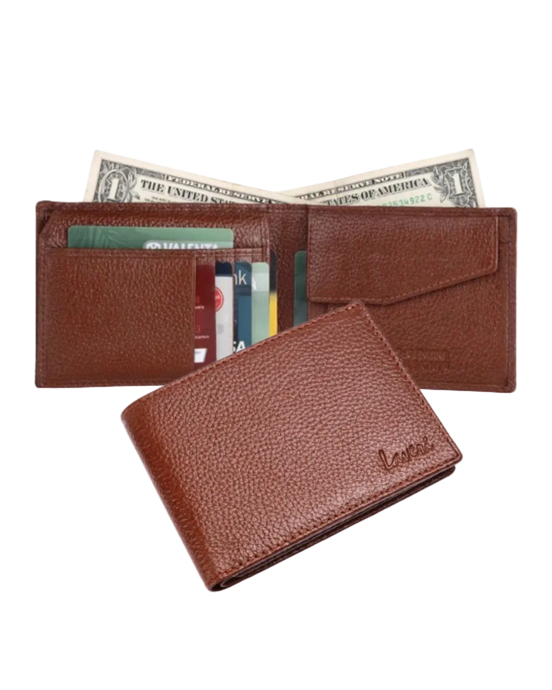 Pebble Texture Billfold & Coins Pocket Wallet # 1886C