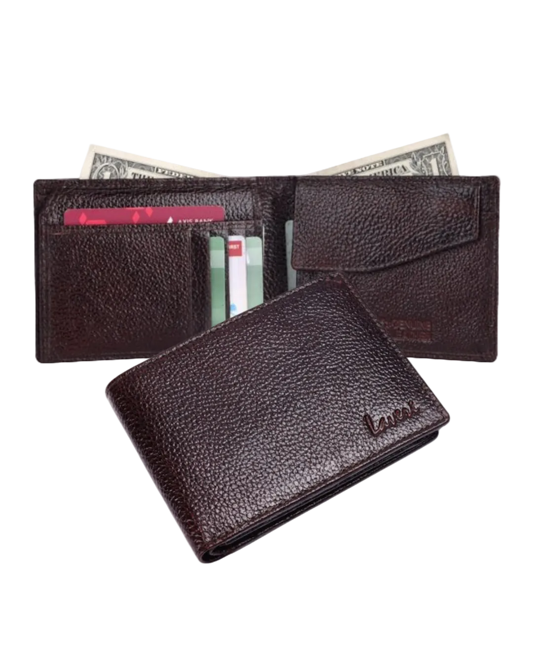 Pebble Texture Billfold & Coins Pocket Wallet # 1886C