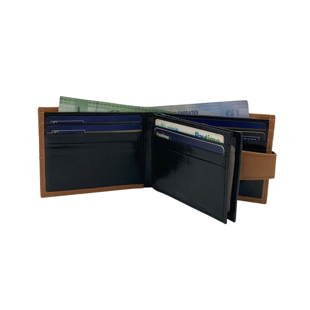 Classic Men's Waterproof Bifold Leather Wallet with Flip ID Window # 892L (C.L.)