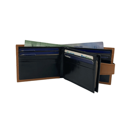 Classic Men's Waterproof Bifold Leather Wallet with Flip ID Window # 892L (C.L.)