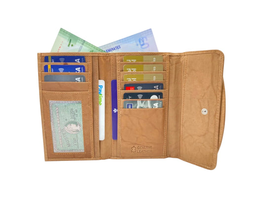 Women's Multi-Color Leather Wallet 11 Cards & Coins Wallet # 818