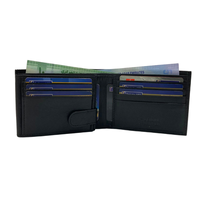Mens Genuine Leather Mens wallet Leather Lined Bi fold Wallet For Men # 1013