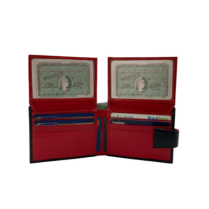 Classic Men's Waterproof Bifold Leather Wallet with Flip ID Window #1729 L