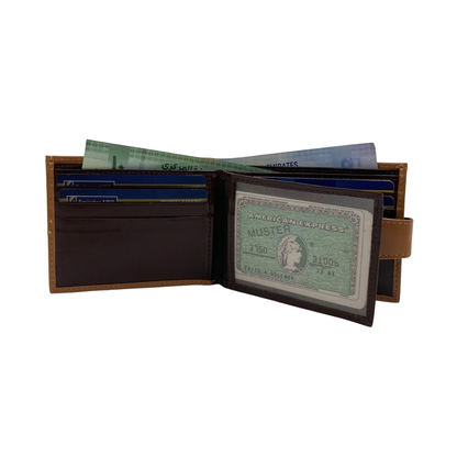 Classic Men's Waterproof Bifold Leather Wallet with Flip ID Window #1728L (C.L.)