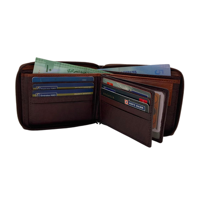 Fullzip leather mens Wallet #983CZ