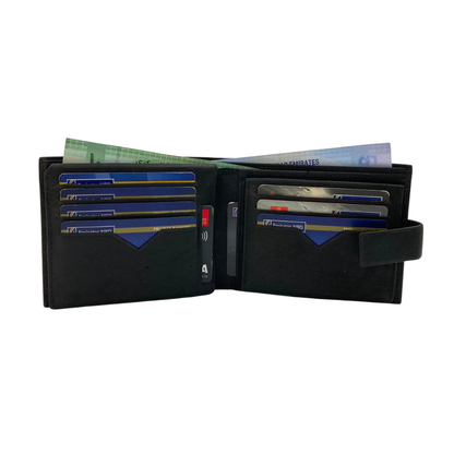 Mens Genuine Leather Mens wallet Leather Lined Bi fold Wallet For Men # 1247L