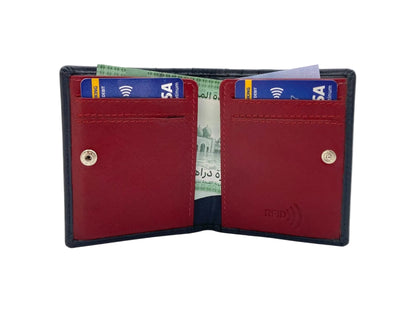Slim Snap Button Outside Cards & Cash Wallet # RFID 4560S