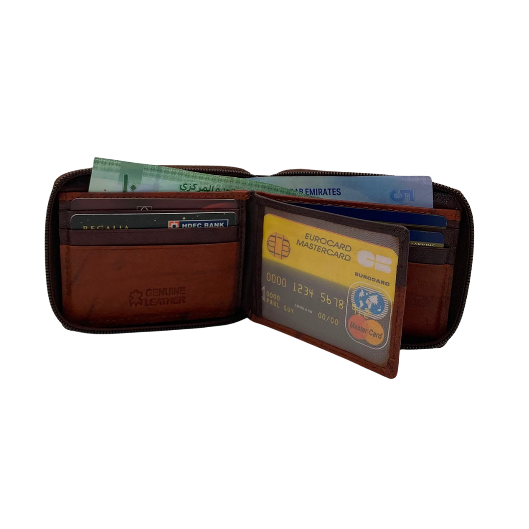 Fullzip leather mens Wallet #1074Z