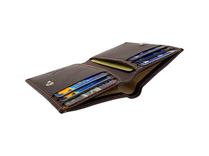 Slim Bifold Inside Button Card & Cash Wallet # RFID 1977BL