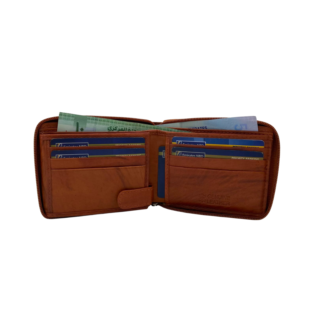 Fullzip leather mens Wallet #1426Z