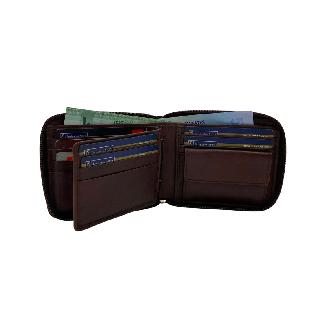 Fullzip leather mens Wallet #4094Z