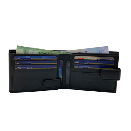Mens Genuine Leather Mens wallet Leather Lined Bi fold Wallet For Men # 1013L