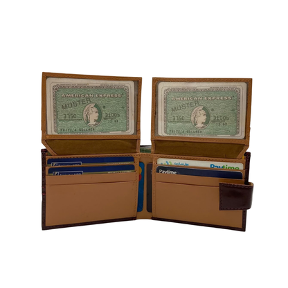 Classic Men's Waterproof Bifold Leather Wallet with Flip ID Window #1729 L (C.L.)