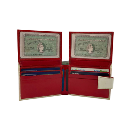 Classic Men's Waterproof Bifold Leather Wallet with Flip ID Window #1729 L