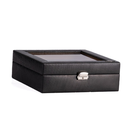 12 Slot Genuine Leather Premium Watch Box Glass Top