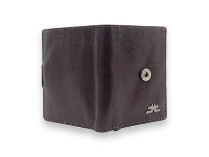 Smart Pop-Up Metallic Card Holder Bi-Fold Wallet in Leather # 4525