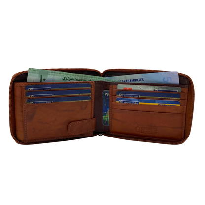 Fullzip leather mens Wallet #1013Z