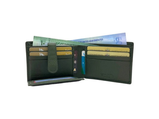 VacaPelle 10-12 Card Billfold Genuine Leather Wallet # 4696