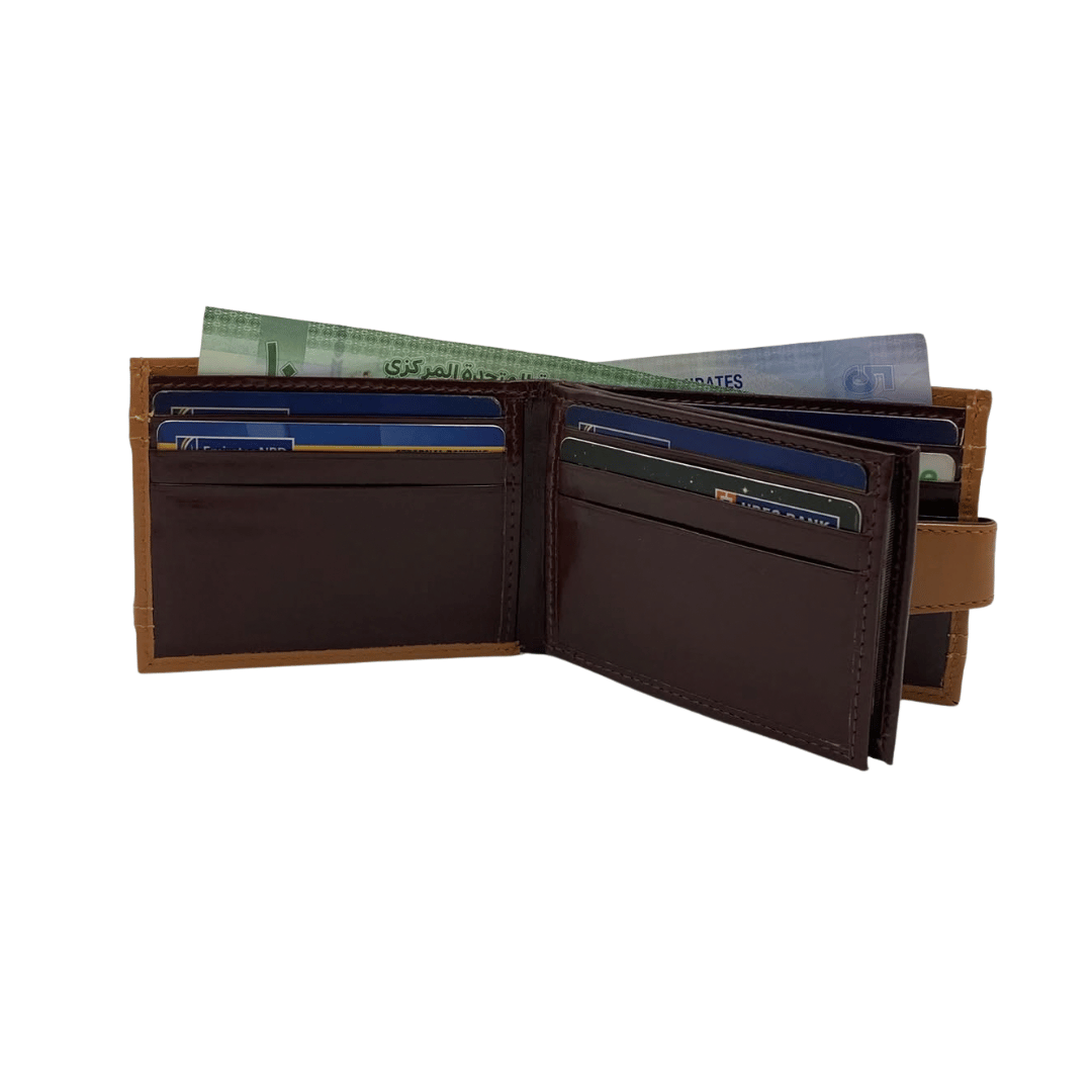 Classic Men's Waterproof Bifold Leather Wallet with Flip ID Window # 892L (D.L.)