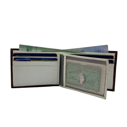 Classic Men's Waterproof Bifold Leather Wallet with Flip ID Window #1728 (D.L.)