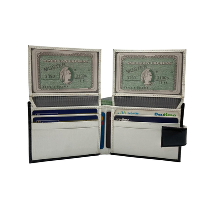 Classic Men's Waterproof Bifold Leather Wallet with Flip ID Window #1729 L