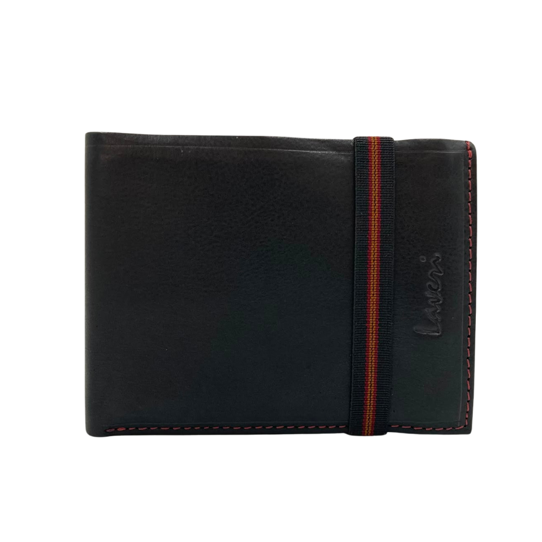 Mens Genuine Leather Mens wallet Leather Lined Bi fold Wallet For Men # 1406C EL