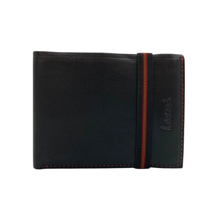 Mens Genuine Leather Mens wallet Leather Lined Bi fold Wallet For Men # 1406C EL