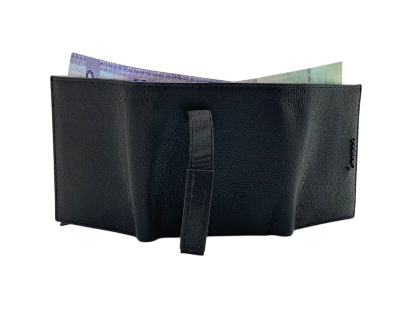 Smart Pop-Up Metallic Card Holder Tri-Fold Wallet in Leather # TRI 4523.NEW-ELASTIC