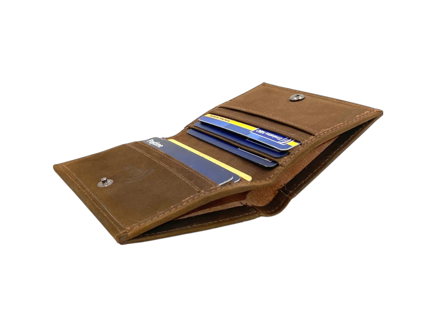 Slim Photo-ID Bifold Snap Button Cards & Cash Wallet # RFID 1274AML