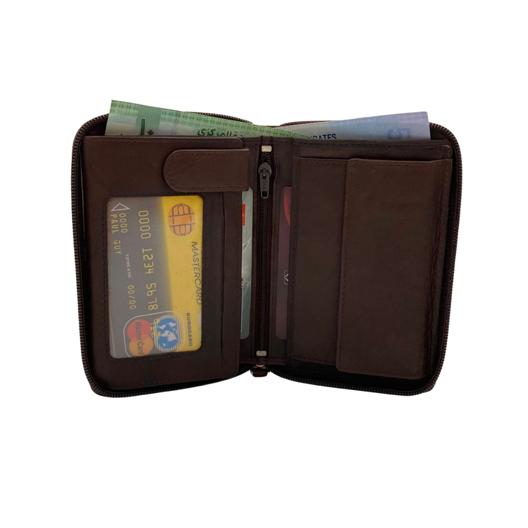 Fullzip leather mens Wallet #618CZ