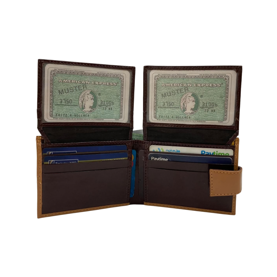 Classic Men's Waterproof Bifold Leather Wallet with Flip ID Window #1729 L (C.L.)