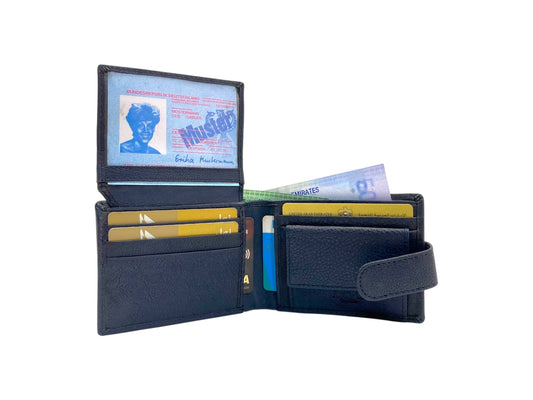 VacaPelle 8-10 Card & Coins Billfold Genuine Leather Wallet # 1347CL