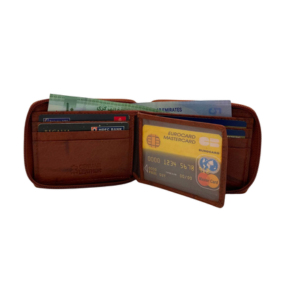 Fullzip leather mens Wallet #1074Z