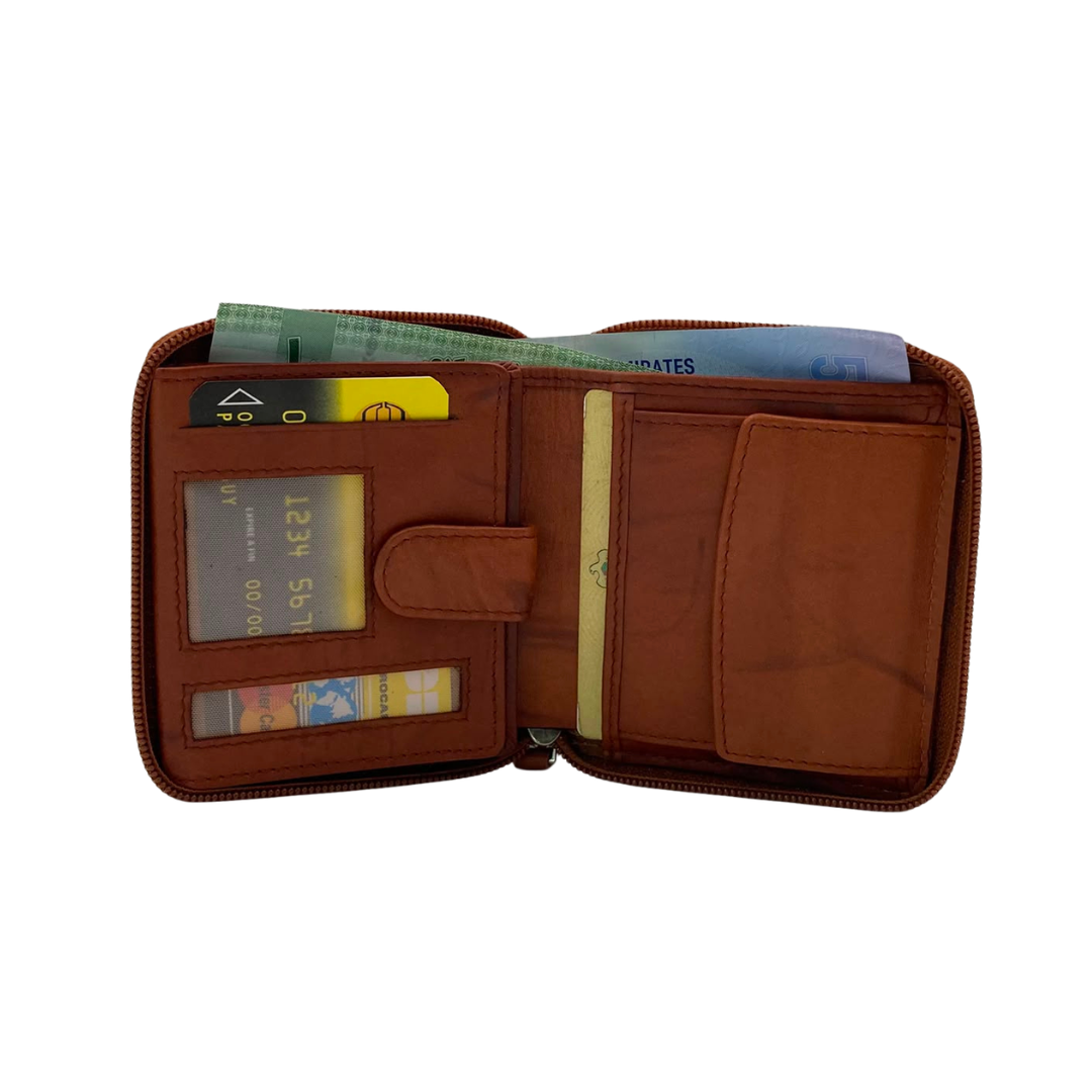Fullzip leather mens Wallet #664CZ