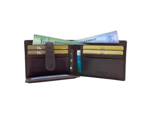 VacaPelle 10-12 Card Billfold Genuine Leather Wallet # 4696