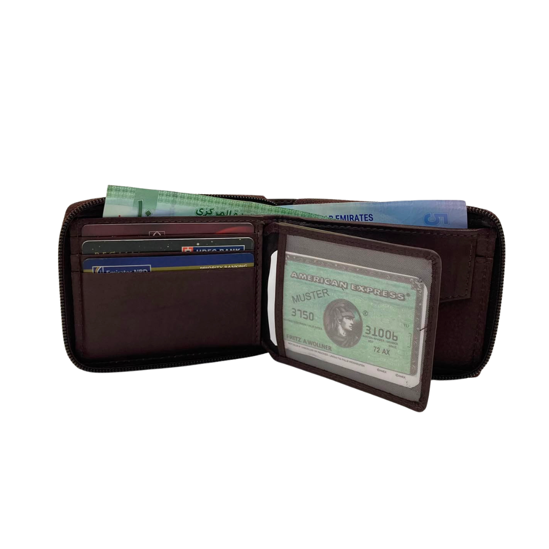 Fullzip leather mens Wallet #1116CZ