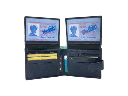 VacaPelle 14-16 Card & Zip-Coins Billfold Genuine Leather Wallet # 1244SL