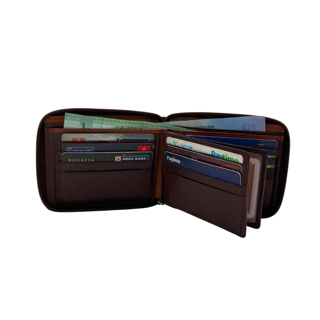 Fullzip leather mens Wallet #983AZ