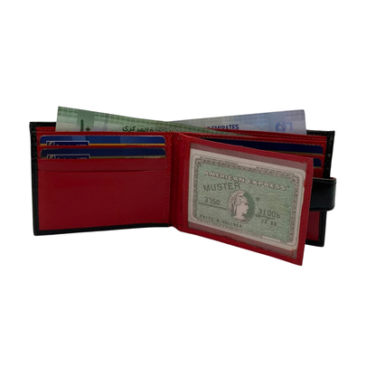 Classic Men's Waterproof Bifold Leather Wallet with Flip ID Window #1728L