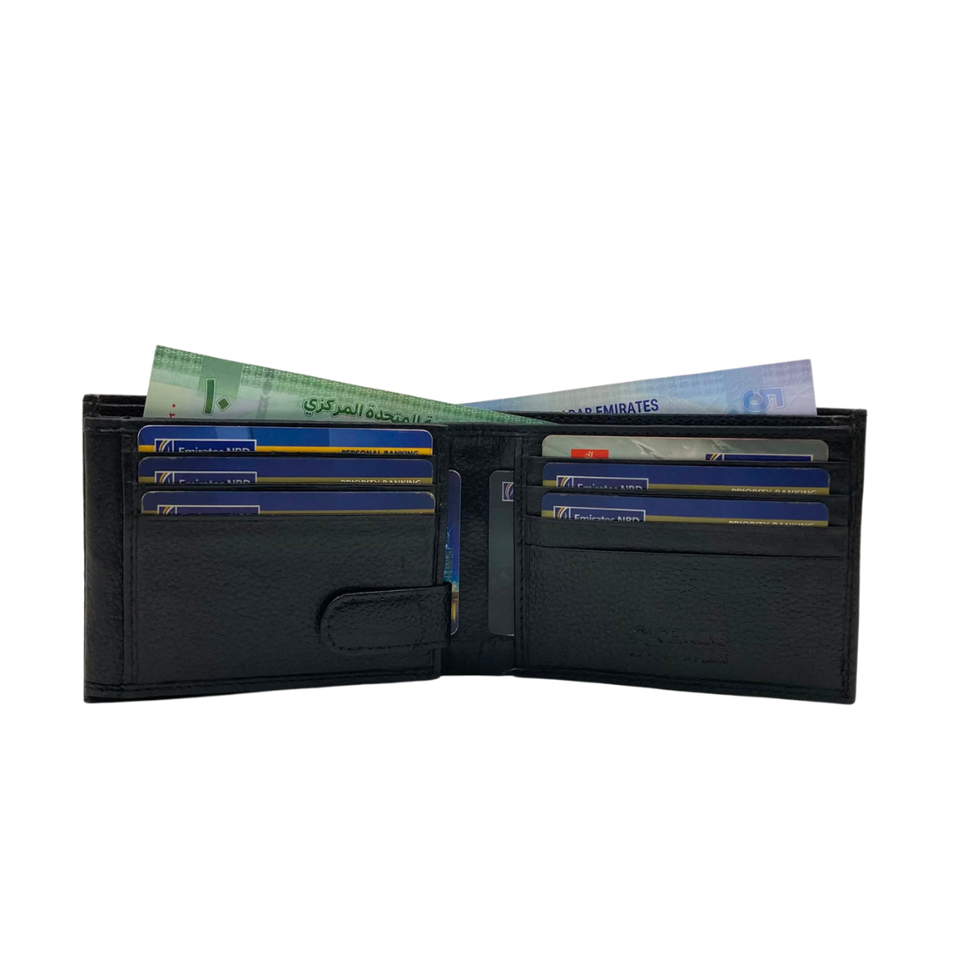 Mens Genuine Leather Mens wallet Leather Lined Bi fold Wallet For Men # 1013