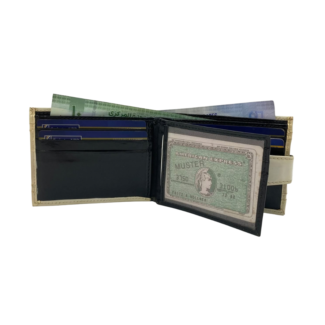 Classic Men's Waterproof Bifold Leather Wallet with Flip ID Window #1728L (D.L.)