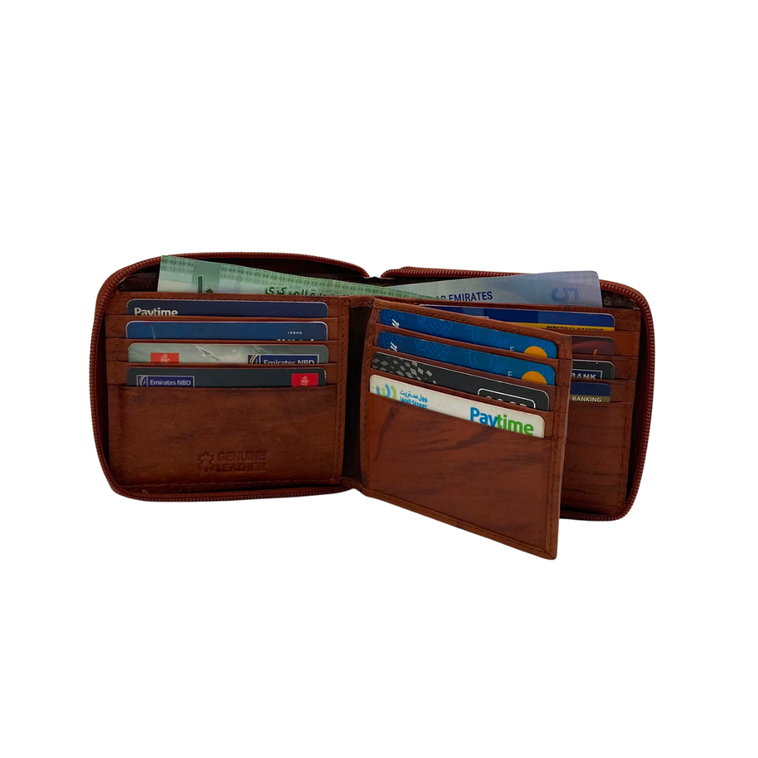 Fullzip leather mens Wallet #1261Z