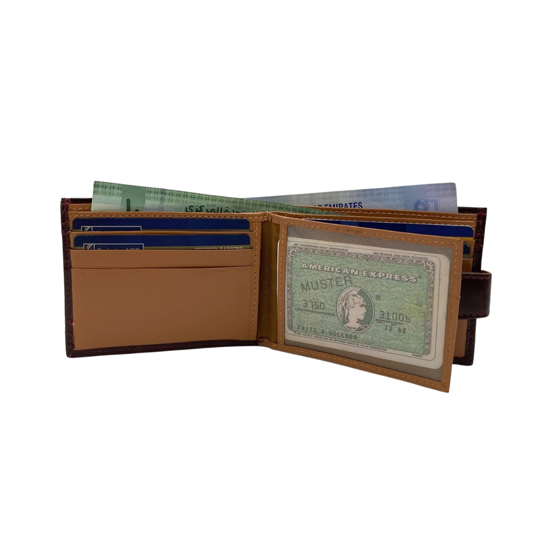Classic Men's Waterproof Bifold Leather Wallet with Flip ID Window #1728L (D.L.)
